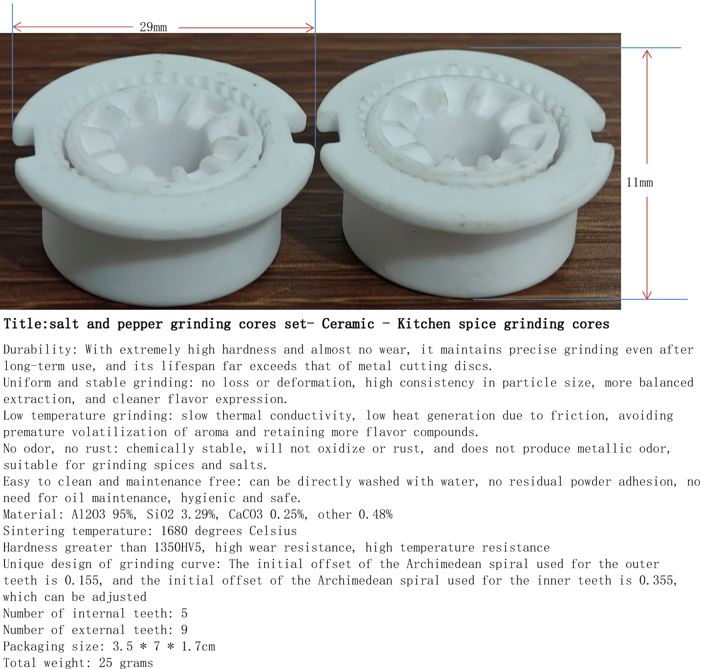 海盐与胡椒研磨芯2件套-陶瓷-厨房香料磨芯