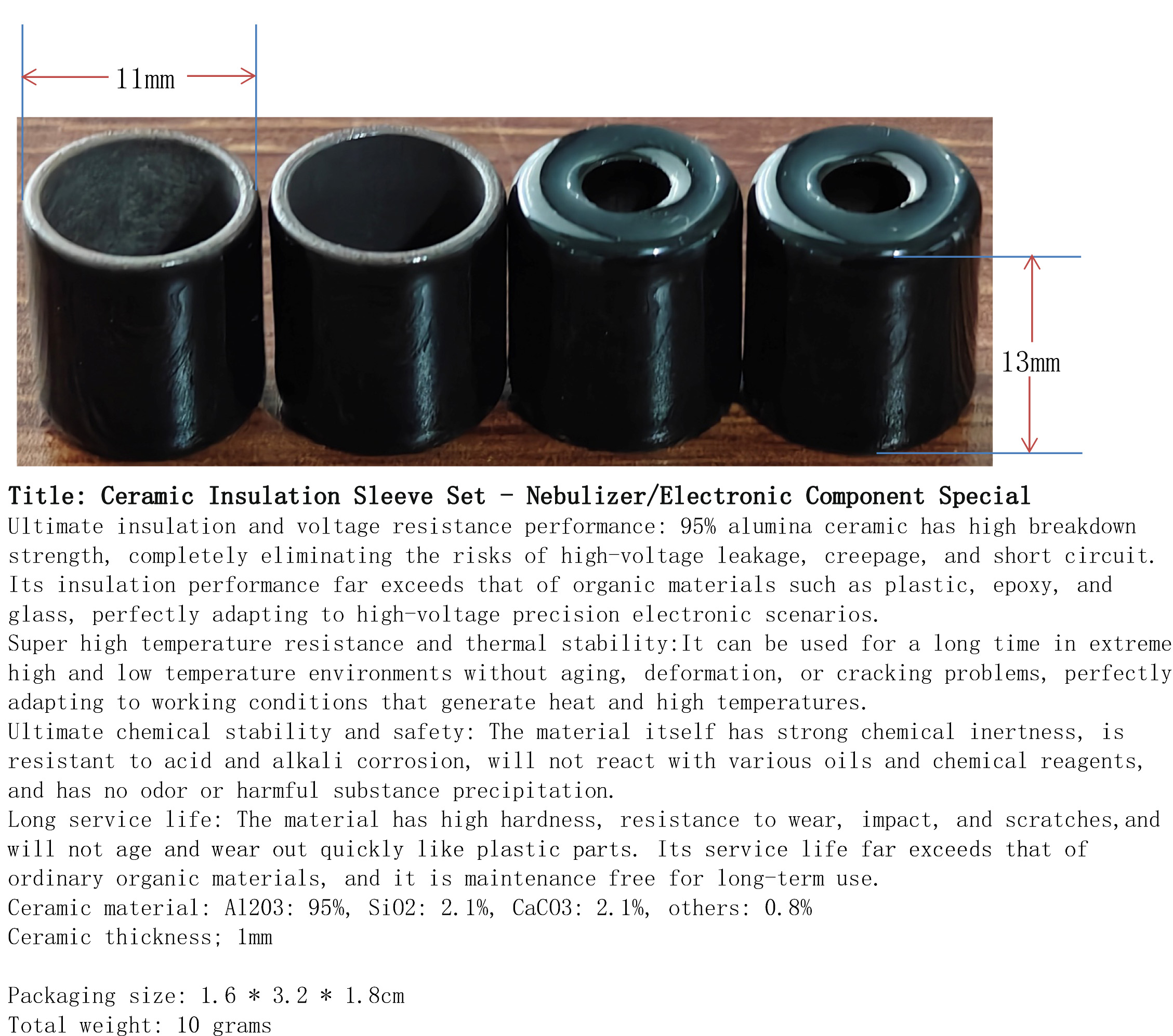 陶瓷绝缘套管套装-雾化器/电子元件专用