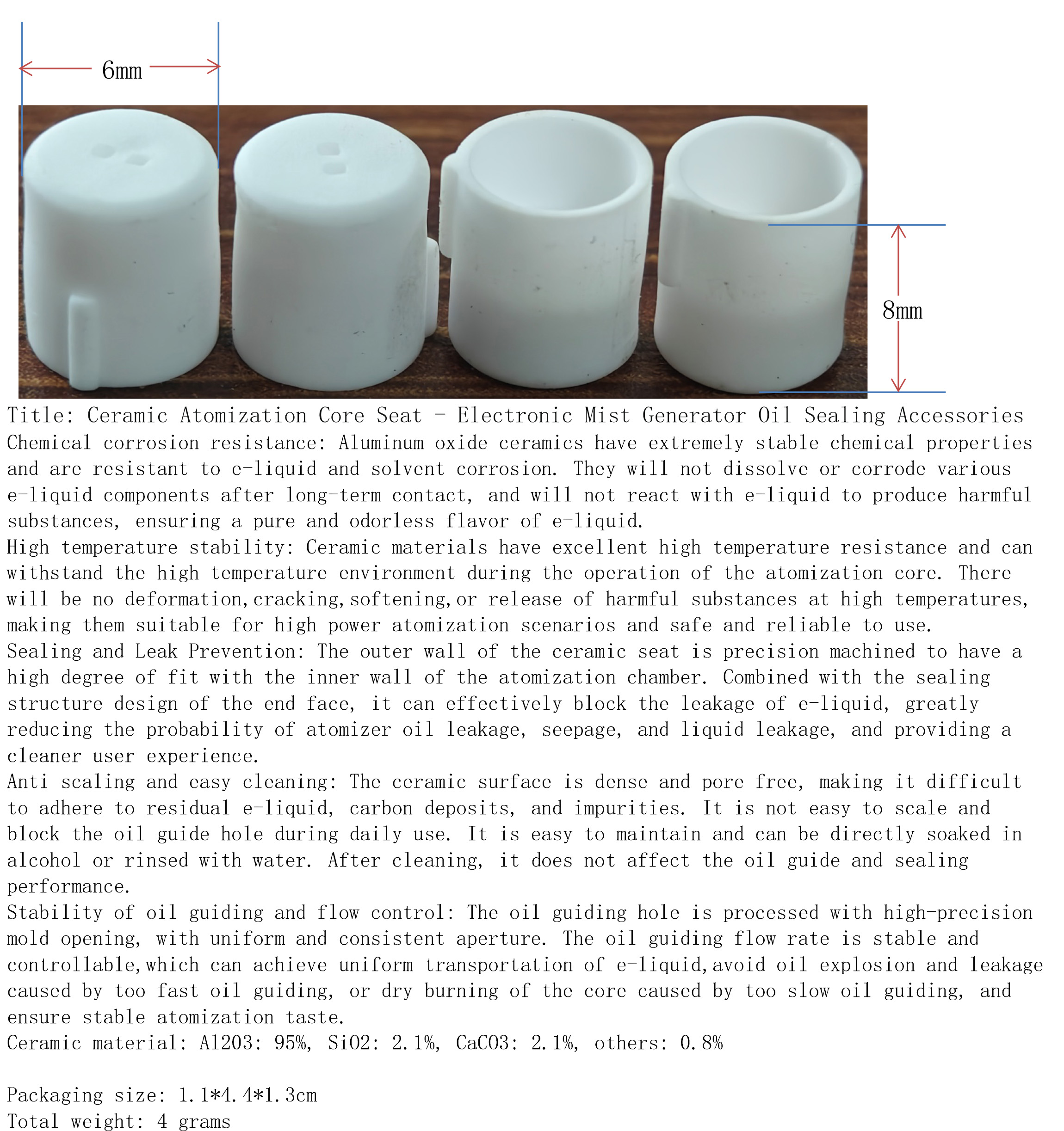 Ceramic Atomization Core Seat - Electronic Mist Generator Oil Sealing Accessories