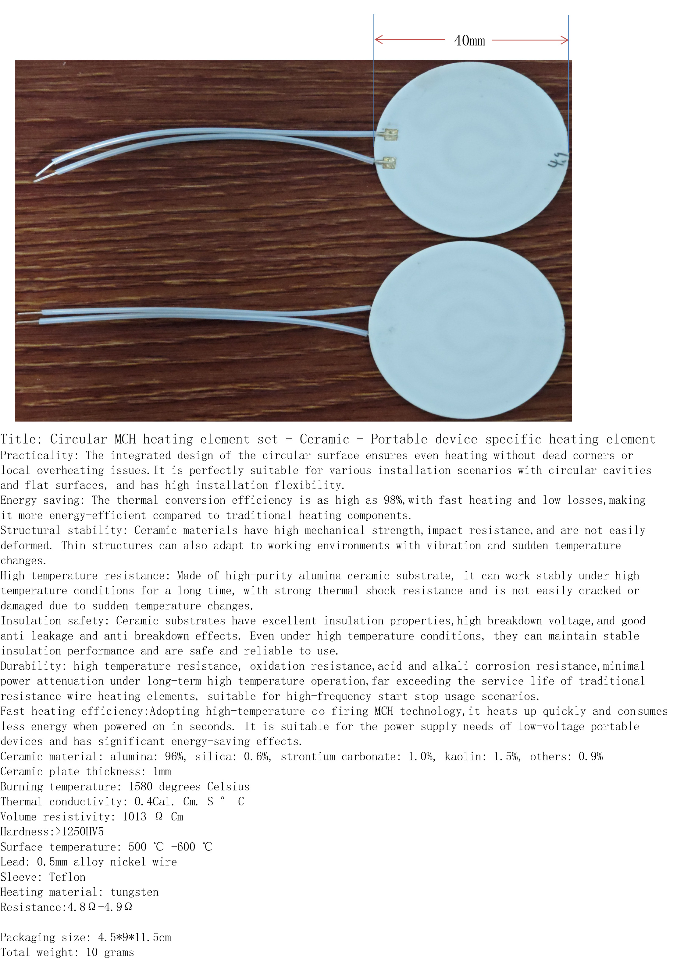 Circular MCH heating element set - Ceramic - Portable device specific heating element